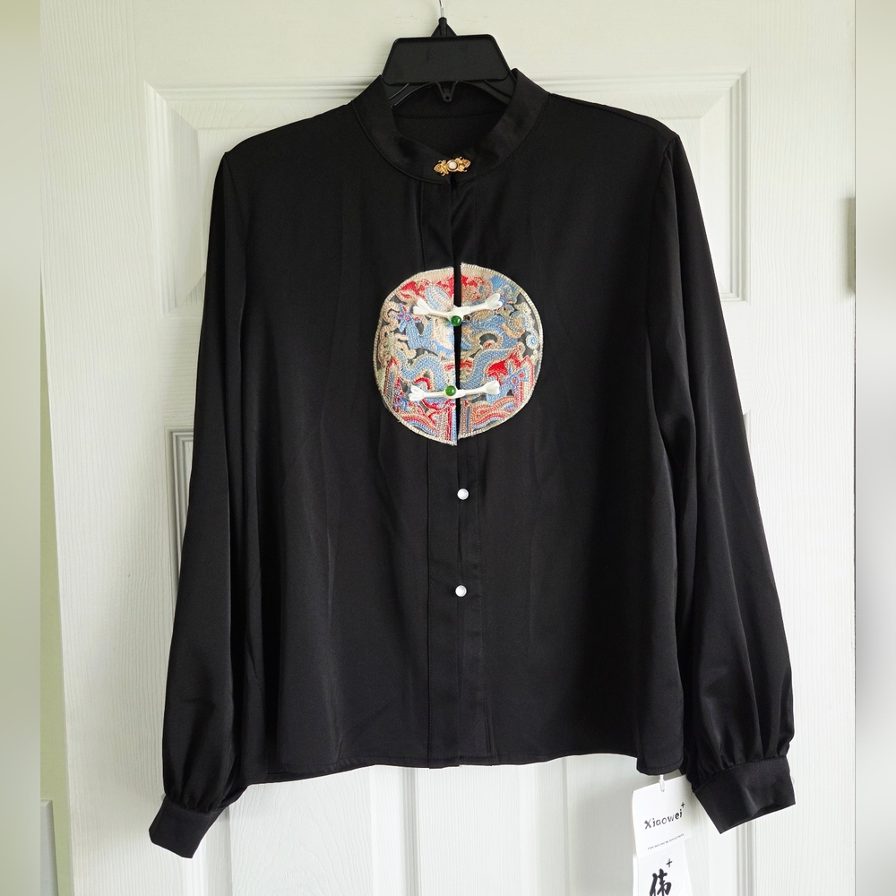 New!!! Chinese Black Women's Shirt Size M